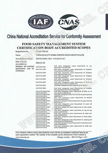 方圓標志認證集團 食品安全管理體系認可與企業管理服務